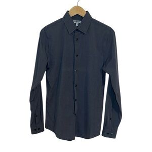 Express Extra Slim Blue Grey Dress Shirt, Small